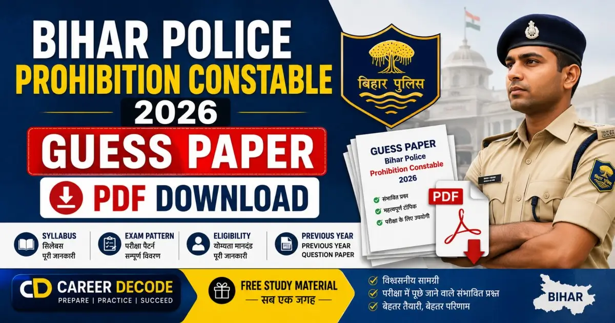 Bihar Police Prohibition Constable 2026 Guess Paper PDF Download