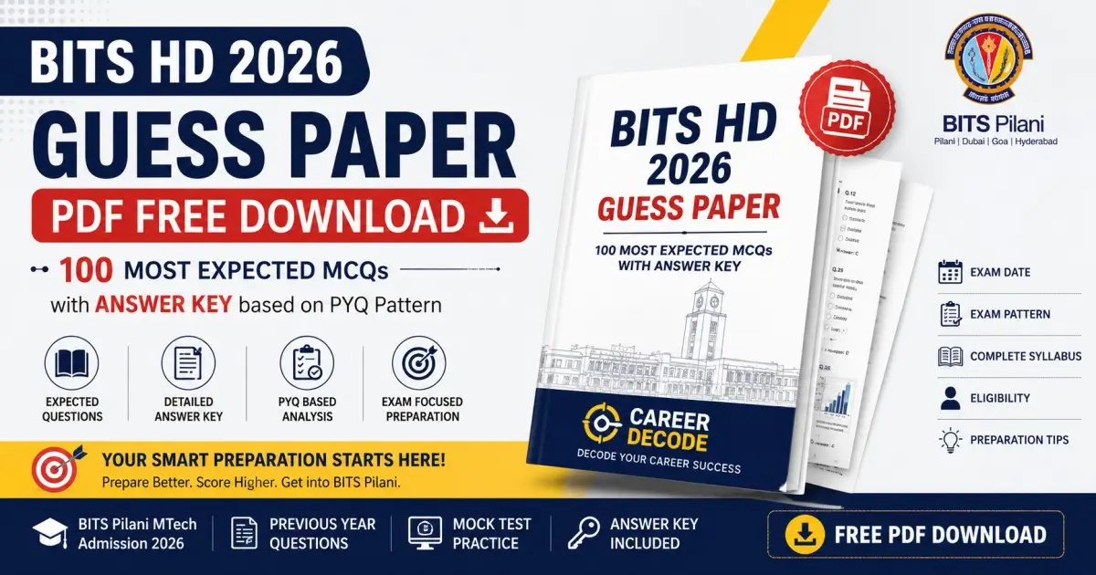 BITS HD 2026 Guess Paper PDF Free Download | Career Decode | Expected Questions, Syllabus & Preparation Guide