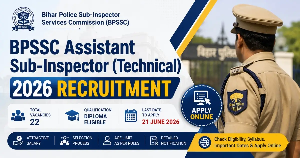 BPSSC Assistant Sub-Inspector (Technical) 2026 Recruitment - Vacancy, Salary, Last Date