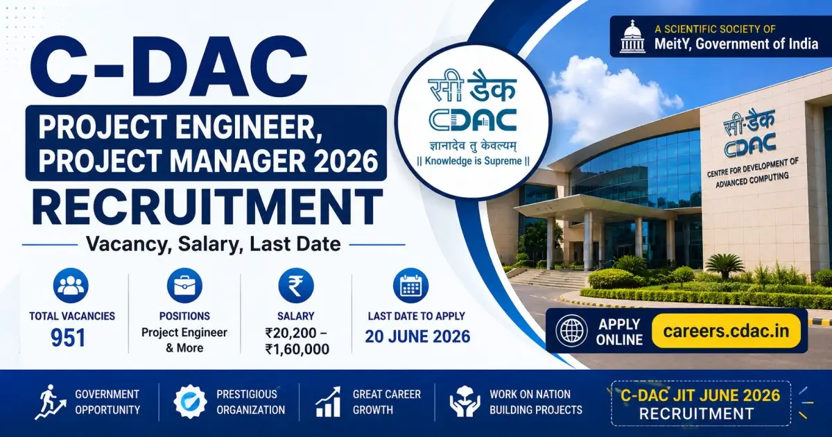 C-DAC Project Engineer, Project Manager 2026 Recruitment - Vacancy, Salary, Last Date