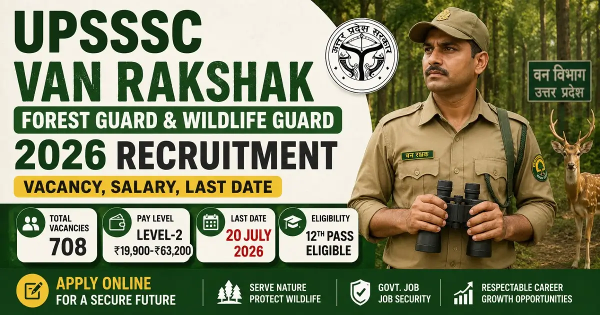 UPSSSC Van Rakshak Forest Guard & Wildlife Guard 2026 Recruitment - Vacancy, Salary, Last Date