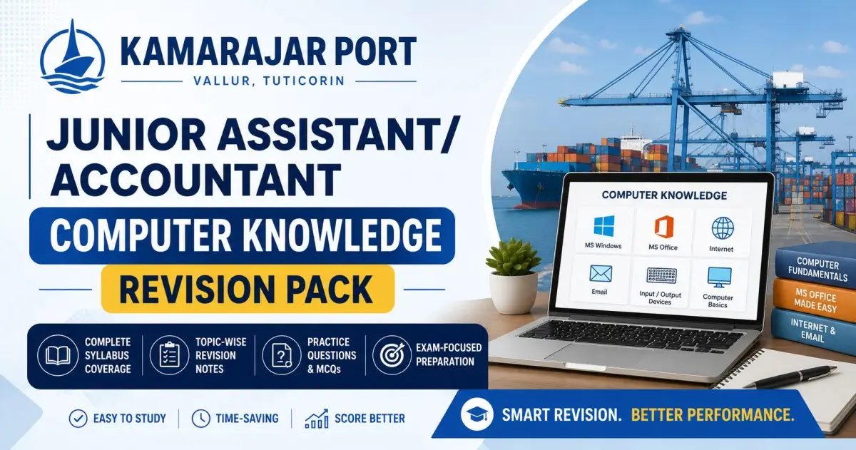 Kamarajar Port Junior Assistant/Accountant Computer Knowledge Revision Pack