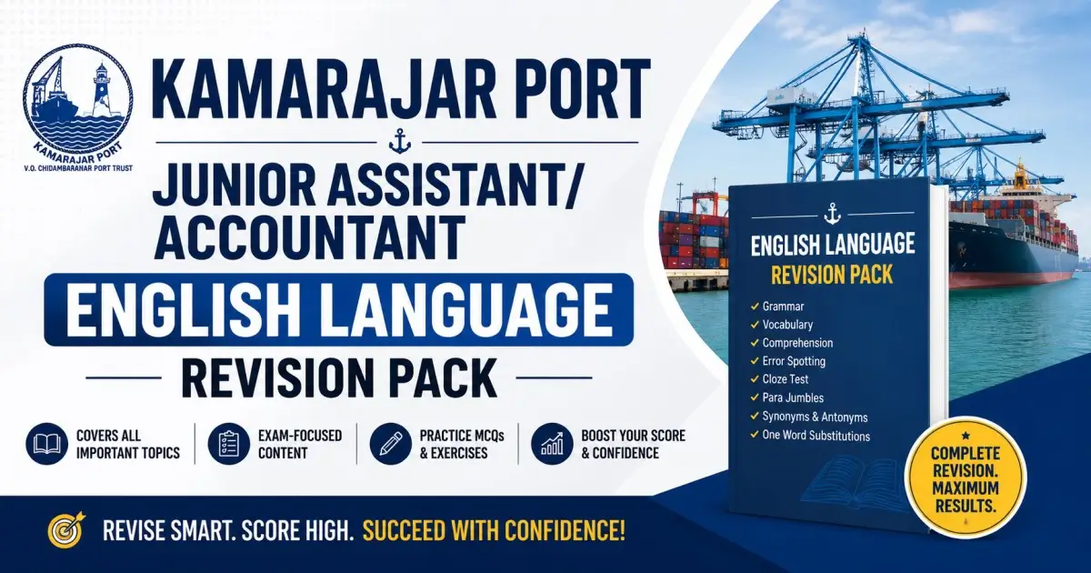 Kamarajar Port Junior Assistant/Accountant English Language Revision Pack